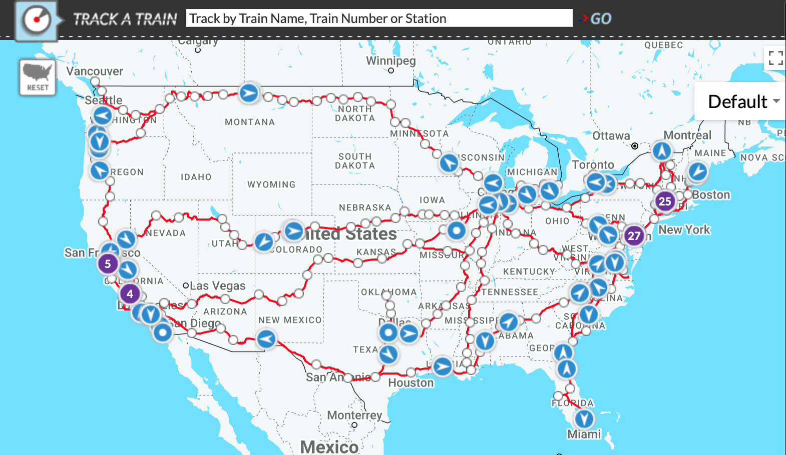 Amtrak Train Map