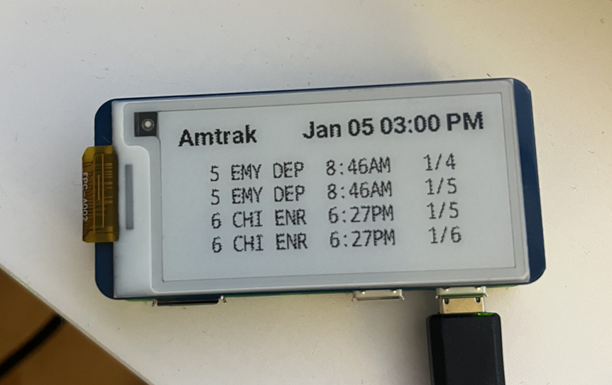 Train status display